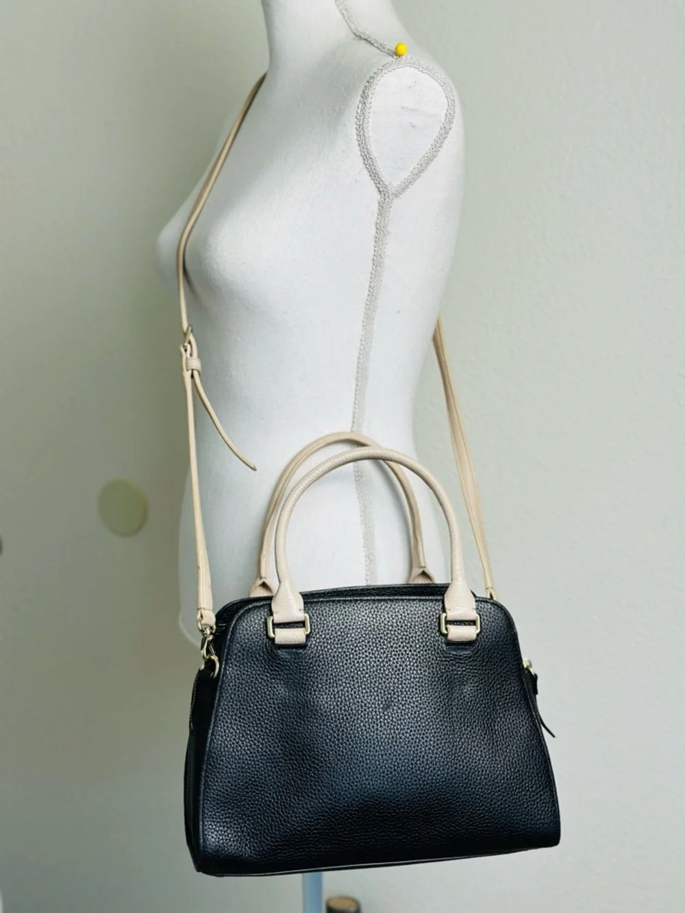 Kate Spade New York Henderson Street Sawyer Satchel Bag In Black/ Pumice Color